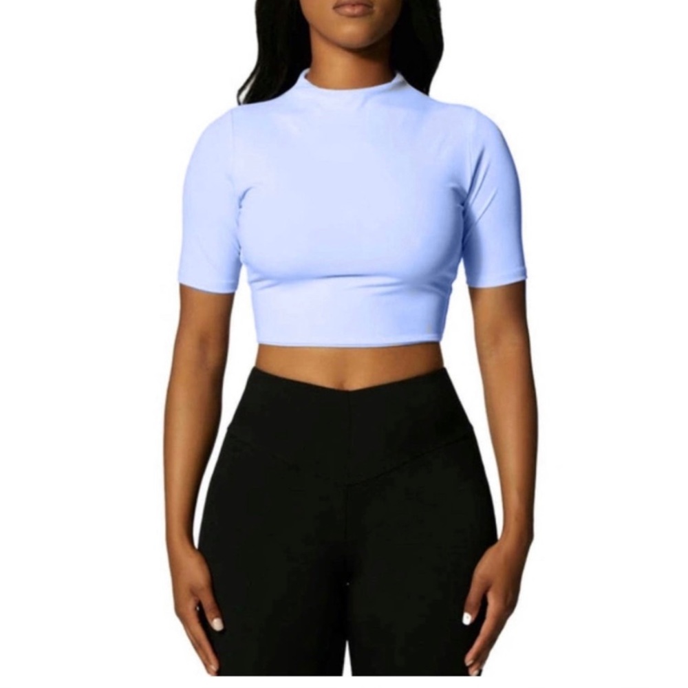 Naked Wardrobe Light Blue Crop Top